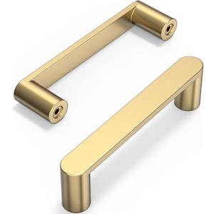 Amerdeco 10 Pack ZH0005BRG Champagne Bronze 3.75 Inch(96mm) Hole Centers Kitchen Cabinet Pulls Hardware Modern Kitchen Handles for Cabinets Cupboard Handles Drawer Pulls