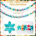 Affrolling 44 Pcs Tropical Hawaiian Party Decorations Paper Flowers 20ft, 10 feet