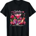 Galentine Girls Club CelebrationT-Shirt (Small, Black)