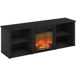 Furinno Classic 70 Inch TV Stand with Fireplace, Americano