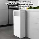 WanWanKa Trash Can with Lid, Large Tall 8 Gallon Commercial Trash Can, Plastic Waste Bin with Press top Lid, White Garbage Can Suitable for Kitchen, Bathroom, Bedroom, Living Room, Office