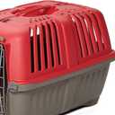 MidWest Homes for Pets Spree Travel Carrier - Hard-Sided Dog & Cat Carrier, Small Pet Travel Crate with Handle, Ventilated Design, Easy Assembly, 22-Inch, Red