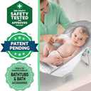 Ingenuity Foldaway 2-Position Baby Bath Seat, Adjustable Support for Sink or Bathtub, Ages 0-6 Months up to 20 Pounds, Machine-Washable Sling (Gray Swirls)