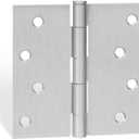goldenwarm 3 Pack Nickel Door Hinges 4inch x 4 inch Door Hinges Brushed Nickel Door Hardware Satin Nickel Iron Door Hinges with Square Corners