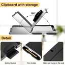 Geyoga 2 Packs Calculator Clipboard with Storage 14 x 10 x 2.6 Inches File Folder Plastic Storage Clipboard Letter Size File Folder with Low Profile Clip for School Classroom Office