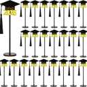 Beeveer 24 Pcs Graduation Cap Picture Holder Wooden Table Holders Wire Photo Holder Clips Picture Graduation Table Number Holders Black Gold Grad Centerpieces for Class of 2026 Grad Party Supplies