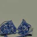 Fanuerg Women's Triangle Bikini Sets O Ring Linked One  Piece Swimsuits Floral Printed Cheeky Bathing Suit Top Only Size XL
