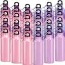 Yaomiao 36 Pcs Lightweight Aluminum Water Bottle Bulk 17 oz Leak Proof Bike Water Sports Bottles with Buckle and Twist Cap Team Reusable for Sports Gym Bicycle Camping(Pink Tones)