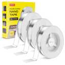 3 Pack Double Sided Tape Heavy Duty, Extra Large Clear Mounting Tape, Strong Removable No Residue, Reusable Double Nano Tape for Walls, Photos, Poster, Carpet, Home Office Decor, 10FT