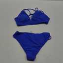 Cheeky Back Cross Bikini Sets for Women with Sexy High Waisted High Cut Side Straps Bottom L