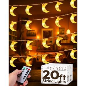 OLEEK Ramadan Lights Decorations 20 ft- Ramadan Decorations for Home 2026 - Ramadan Decoration Lights (40 LEDs)- Ramadan Gifts for Kids - Ramadan Decor - زينه رمضان - Ramadan led Lights