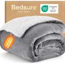 Bedsure GentleSoft Sherpa Fleece Throw Blanket for Couch – Thick & Cozy Christmas Blanket for Winter, Non-Heated, Soft Fuzzy Plush Throw Gifts for Women and Men, Grey, 50x60 Inches