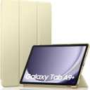 2 x MoKo Trifold Case for Galaxy Tab A9 Plus/A9+ 11 Inch 2023, Champagne Gold | Slim Stand Hard PC Translucent Back Shell Smart Cover, Auto Sleep/Wake, Light, Anti-scratch, 2 Adjustable Angle