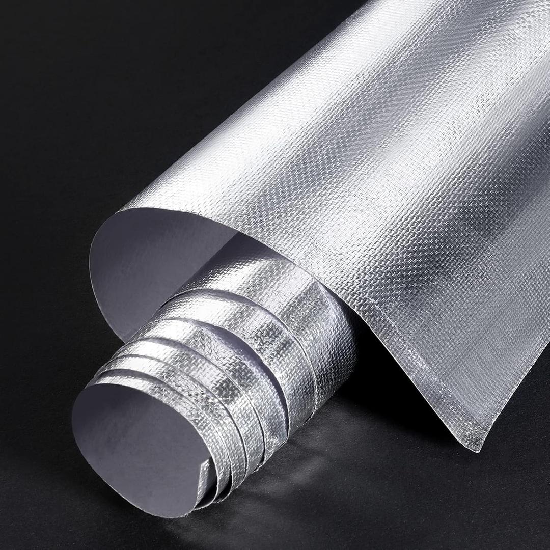 BBTO Heat Reflective Sheet Adhesive Backed Aluminized Fiberglass Heat Shield Tape Protection Barrier Heat Shield Resistant Material for Hose and Auto Use Heat Insulation Sheet(Silver, 48 x 71 Inch)