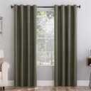 Sun Zero Columbia 2-Pack Thermal Energy Saving 100% Blackout Grommet Curtain Panel Pair, 50" x 84", Olive