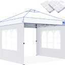 Fanpat Church Window 10x10ft Canopy Sidewalls for Pop Up Canopy, Waterproof UV Protection Fabric, Suitable for Outdoor Party, Picnics & Camping, White(2pcs Sidewalls Only, NOT Included Frame and Top)