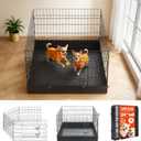 VEVOR Dog Playpen, 24 Inch 4-Panel Metal Puppy Pen with Waterproof Mat
