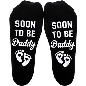 New Daddy Dad Gifts for Men Husband First Time Dad Father Gifts for Men Soon to Be Daddy Socks Gifts 2025 Pregnancy Announcement Gifts for Him Husband Dad Daddy to Be Socks Gifts for 1st Time Dad (Black)