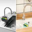 OKeanu Sponge Holder for Kitchen Sink, Silicone Sink Saddle Caddy Organizer Rack, Sponges Holder Over Faucet, Hanging Kitchen Organizer Accessories Rack Basket-Black
