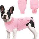 OYX Dog Surgery Recovery Suit, Adjustable Back Dog Onesie for Surgery Female Male, Recovery E-Collar & Cone Alternative Surgical Spay, Breathable Bodysuit Shirt Protect Dog's Prevent Licking, Pink M ((Back:13.4-16.1 in))