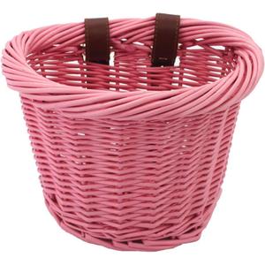 Wicker Bike Basket, Little Box Made by Willow for Bicycle (Pink)