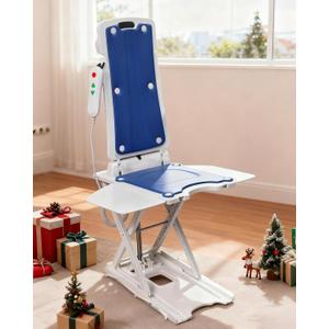 Electric Chair Lift - Floor Lift for Elderly Falls, IPX8 Waterproof Bath Lift, Support Up to 300 LBS, Chair Lift Assist Devices for Seniors, Suitable for Bathtub, Bathroom, Bedroom, Living Room (Dark Blue)