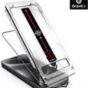 Gravit:e Screen Protector for iPhone, 9H Tempered Glass, Smart Installation Tool, Automatic Fine Dust Removal and Camera Protector 2 Pack (iPhone 15ProMax)