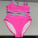 BMJL Women's High Waisted Bikini Sets Sporty Two Piece Swimsuits Color Block Cheeky High Cut Bathing Suits (Medium, Hot Pink011)