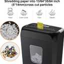 Bonsaii 6-Sheet Cross Cut Paper Shredder for Home, 3.4 Gal Bin