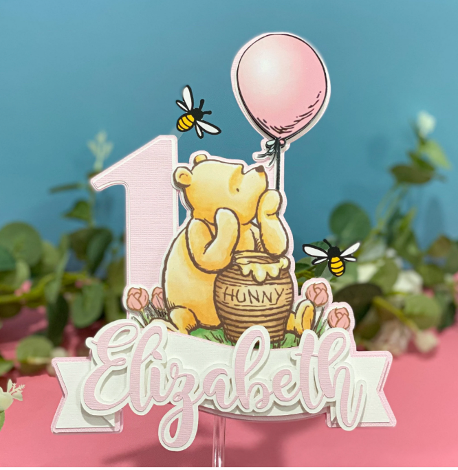 Winnie the Pooh Cake Topper Cute Winnie Cake Topper For Birthday Party Cake Decorations Boys Baby Shower Decorations Perfect Addition For Winnie Bee Theme Party Supplies
 5 Pack