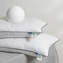 MIULEE Bed Pillows Queen Size Set of 2 Goose Feather Down Pillow for Sleeping Decorative Pillows for Back, Stomach or Side Sleepers 20x30