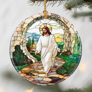 He is Risen: Resurrection of Jesus Christmas Ornaments  Christmas Tree Decorations, Christian Home Decorations, Stocking Stuffers, Gift Ideas, Easter Day Gift, Christian Gifts, and Religious Gifts