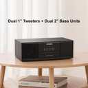 Vintage Bluetooth Stereo System for Home, THINKYA 36W RMS Micro HiFi Systems CD Player Dual 3 Bass with Bluetooth Audio Streaming, FM Radio, USB Port, Aux-in, Remote Control(NO Clock & Alarm)