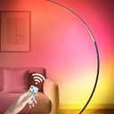 75" RGBW Corner Floor Lamp, Dimmable Arc Lamp with Remote & Foot Control
