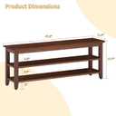 Wood Shoe Bench for Entryway,Bench with Shoe Rack,Storage Shoe Organizer for Hallway,Living Room,Bedroom (Brown, 47.24''W×11.81‘’D×17.71‘’H)