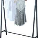 Black Modern Clothing Rack Metal, Retail Clothing Racks for Boutiques, Clothes Racks for Hanging Clothes,59in Industrial Iron Garment Rack