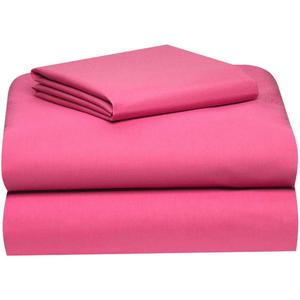DESTINY CRESCENT BEDDING Full XL 100% Microfiber Double Brushed Pink Sheet Set - Extra-Soft, Breathable & Wrinkle-Free - 15" Deep Pockets, 54" x 80" - Ideal for Extra Long Full Beds - 4PC Set