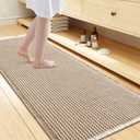 Smiry Waffle Bath Mat 24x16, Extra Soft Absorbent Bathroom Rugs, Non Slip Machine Washable Quick Dry Bath Rugs for Bathroom Floor, Tub, Shower, Home Decor Accessories, Brown & Cream