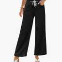 GRAPENT Wide Leg Jeans for Women Stretch High Wasited Elastic Waist Bell Bottom Baggy Y2K Pants, L