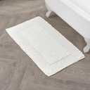 Laura Ashley Ruffle Border White 27"x 45" 100% Cotton Bath Rug