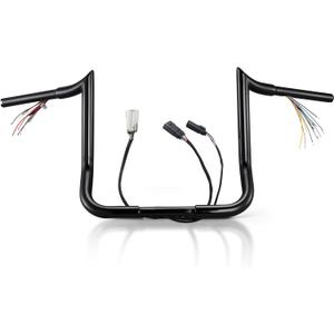 MoKitDora Street Electra Glide Prewired Handlebar 10" Rise Ape Hanger Bagger Meathook Bars for Harley 2008-2013 FLHX FLHT Ultra Limited Classic, Black