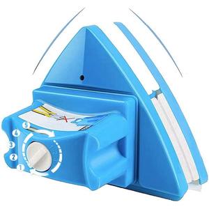 Double-Sided Window Cleaner Glass Wiper Magnetic Cleaning Tools, 5-Gears Adjustable Magnetic Glider Washing Brush Tools, for High-Rise Double Thick Glazed Windows Thickness 0.3"-1" (Blue)