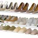 Hoctieon 2 Tier Shoe Rack for Closet, Durable Mesh Style Shoe Rack, Entryway Shoe Shelf, Shoe Storage Organizer for Hallway, Bedroom, Living Room, Wardrobe, White