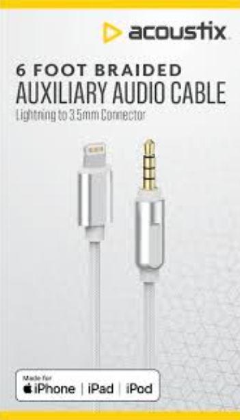 Acoustix™ 3.5mm to Apple Lightning Braided Auxillary Cable  