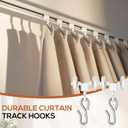 50 Pack Curtain Track Hooks Ceiling Curtain Straight Curved Track Rollers Carriers for Drapes Room Dividers or Closet Use