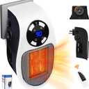 Plug in Heater for Indoor Use - 2025 Upgraded 500W Ultra Air Heater with Thermal Protection, LED & Timer, Portable Plug in Space Heater Wall Outlet for Bedroom Bathroom