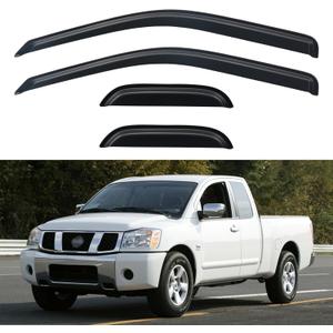 Window Visors Rain Guards for 2004-2015 Nissan Titan King Cab, Out-Channel Window Vent Wind Deflectors Visors Shades for 04-15 Titan Extended Cab, 4PCS