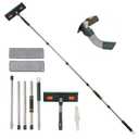 WSSJHYY Professional 81” Window Squeegee Cleaner Tool, 2-in-1 Rotatable Window Washing/Cleaning Kit with Extension Pole, Telescopic Solar Panel Cleaner with 1 Bendable Head&1 Scraper&2 Scrubber