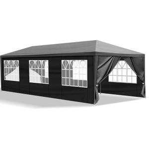 30*10 Canopy Tent, Waterproof Party Tent for Outdoor Events, Black