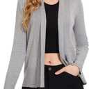 ROW 8 ROW Open Front Cardigan Sweaters for Women Long Sleeve Knit Jacket Coat for Fall Spring, Light Grey